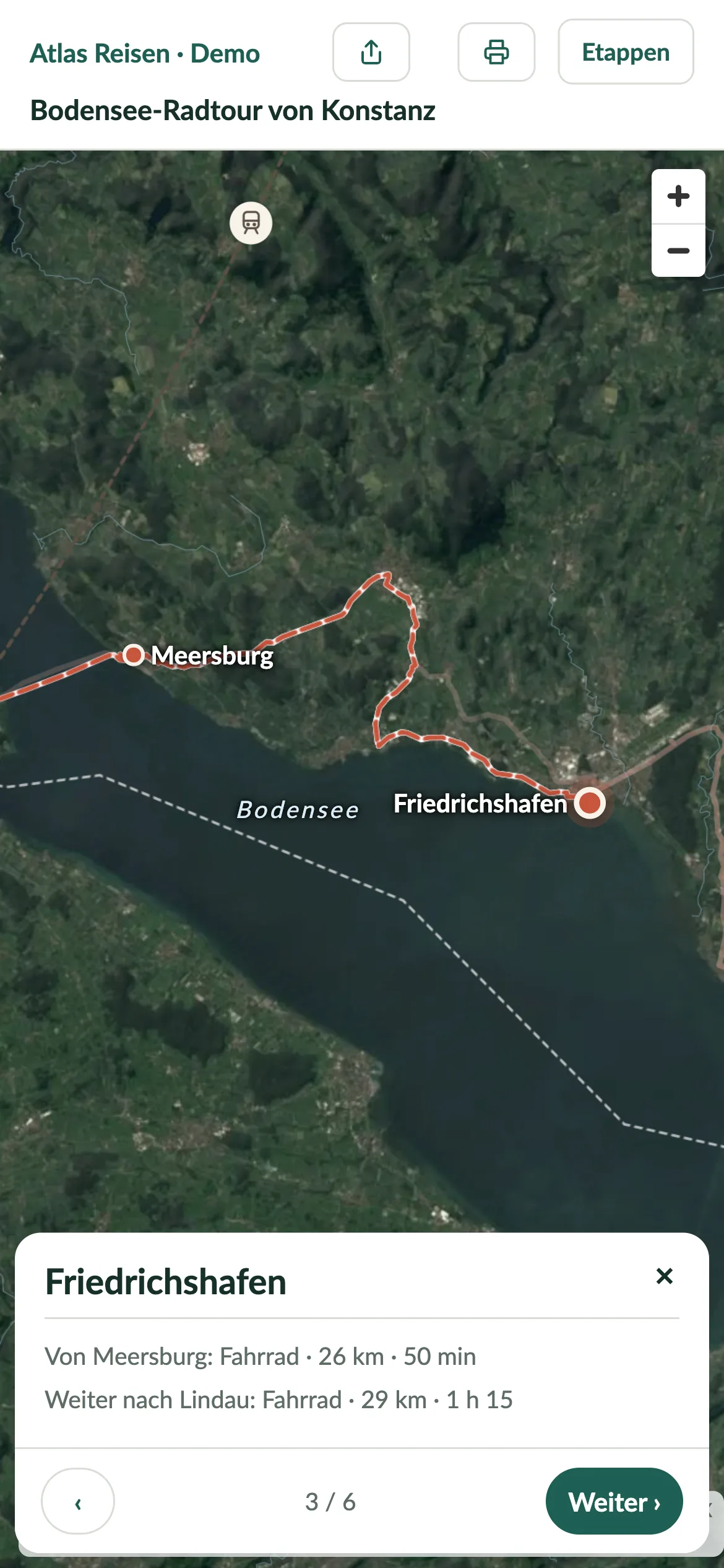 Radtour am Bodensee auf dem Handy, Etappe drei